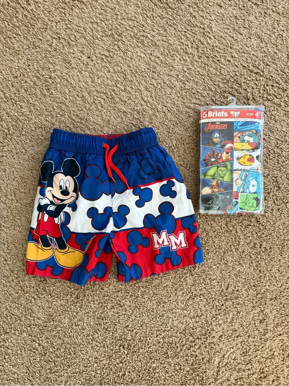 Toddler boys swim trunks and briefs